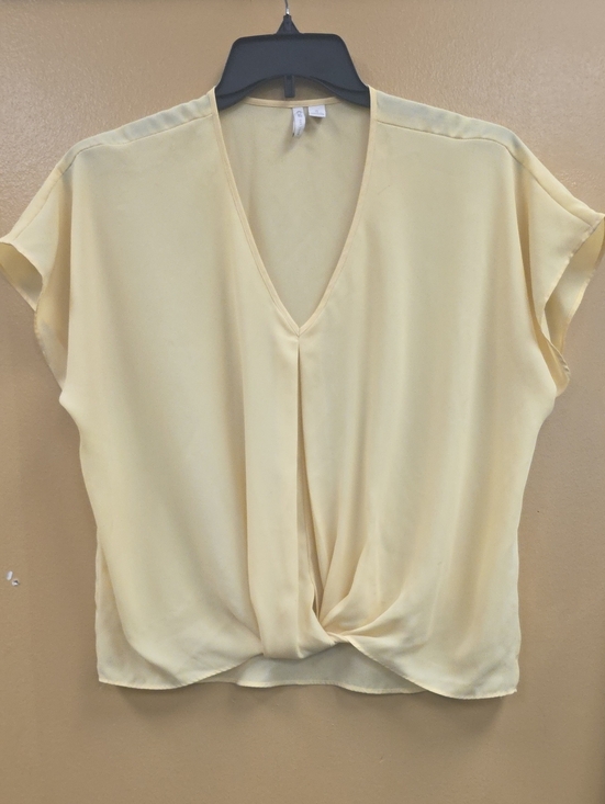 Cato Tops - Cato Pale Yellow V-Neck Twist Front Blouse